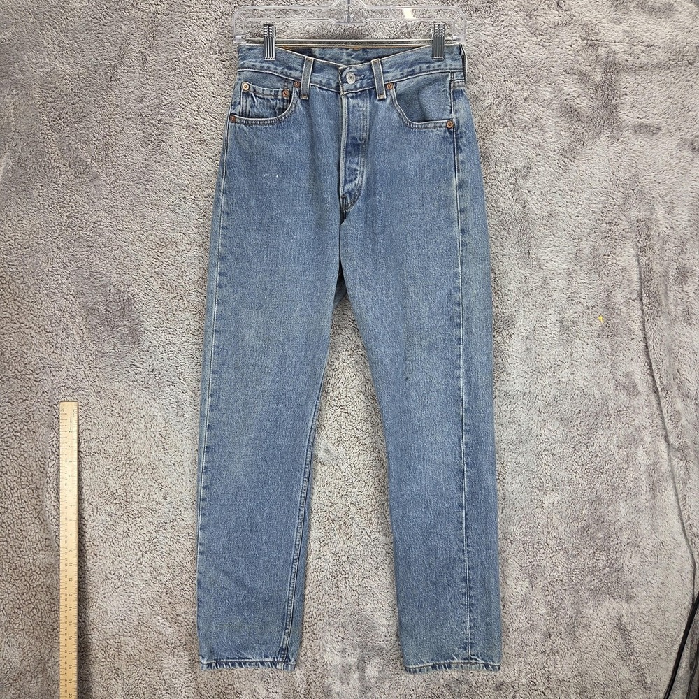 Vintage Levis 501 Jeans Womens Blue Straight Button Fly Made In USA Fits 26x32